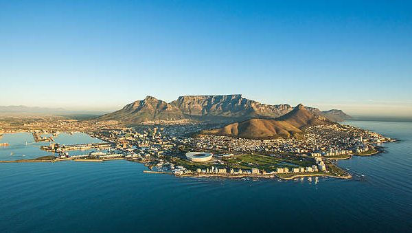 An aerial image showcasing Capetown South Africa.